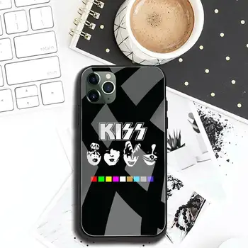 Amerika Kiss Rocková Kapela Telefón Prípade Tvrdeného Skla Pre iPhone 12 pro max mini 11 Pro XR XS MAX 8 X 7 6 6 Plus SE 2020 prípade