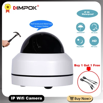 KIMPOK 8MP 4K Mini PoE PTZ IP Kamera 4 mm/3x Zoom Zvuk IP66 Nepremokavé Vonkajšie WiFi PTZ Dome Kamera Pre IP CCTV Systému Kit