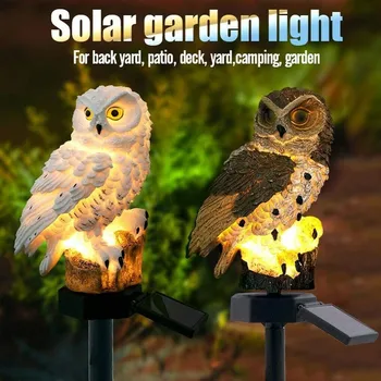 Solárne Záhradné Osvetlenie, Sova Osvetlenie Cesty Dvore Dekorácie Vonkajšie Vodotesný LED Energie Panel Trávnik Lampa Domov Záhradu Kreatívne Lampy