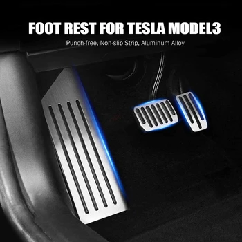 Zliatina hliníka Nožný Pedál Pre Tesla Model 3 Urýchľovač plynné Palivo Brzdový Pedál Zvyšok Pedál Podložky, Rohože Kryt Príslušenstvo Auto Styling