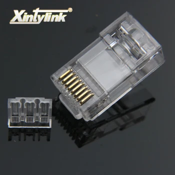 Xintylink konektor rj45 cat6 kábel siete ethernet zapojte cat 6 sieti conector lan rj 45, pozlátené utp muž 8p8c netienené 50pcs