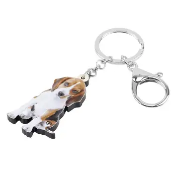 WEVENI Akryl Krásne Beagles Psa Keychains Krúžok na Sladké Pet Zvierat prívesok na Šperky Pre Ženy, Deti Milenci Darček k Narodeninám