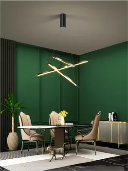 Moderné tvorivé black jedáleň luster Nordic vnútorné osvetlenie obývacej izby, kuchyne, dekorácie, lampy, schodisko Prívesok na Čítanie