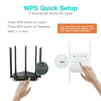 5 ghz WiFi Opakovač Bezdrôtový Wifi Extender 1200Mbps WiFi Zosilňovač Veľké Router Dlhý Rad Wi-Fi Signál Booster 2.4 G Wifi Repiter