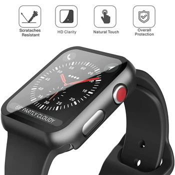 Sklo+puzdro Pre Apple Hodinky 5 4 44 mm 40 mm iWatch 3 42mm 38 mm Tvrdené nárazníka Screen Protector+kryt apple hodinky Príslušenstvo