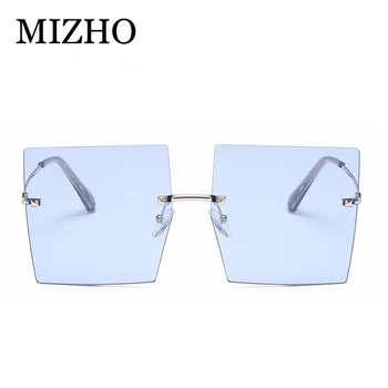 MIZHO 2020 Módne Veľké slnečné Okuliare bez obrúčok Ženy Ročník Módnej, Luxusné Značky Dizajnér Dámske Slnečné okuliare, Nadrozmerné Okuliare Tónované