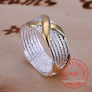 925 Sterling Silver Šperky Vintage etnických Farba X Strieborné Prstene pre Ženy, Mužov, Veľkosť 6 7 8 9 Móda Anel De Prata Bijoux