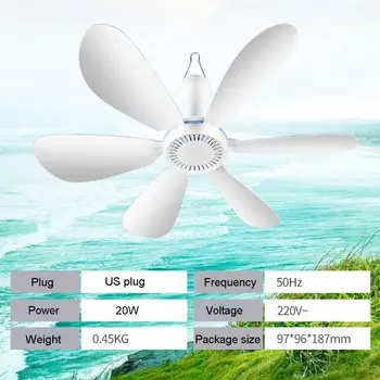 Úspora energie Chladiaci Ventilátor AC 220V 20W 6 Listy 16.5 palcový Tiché Domácnosti Ubytovni Posteľou Visí Ventilátor NA VYPNUTIE Stropný Ventilátor