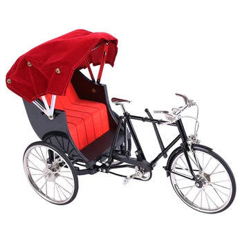 1:10 rozsahu starého Šanghaja do Pekingu zliatiny trojkolesových diecast rickshaw bicykel bicykel model hračka simulácia retro kovové rickshaw dary