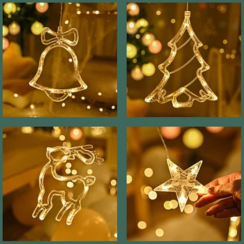 LED 3.2 M Vianočné Zvony Star Jeleň Strom Garland Svetlá Víla Opony Svetlo Na Nový Rok Party, Svadbu, Dovolenku Dekor