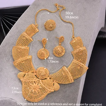 Nové Módne lady Luxusná Zlatá Farba Dubaj Šperky Set Pre Ženy, Nevesty Etiópskej Africkej Ženy Dubaj Náramok Strany svadobné Dary