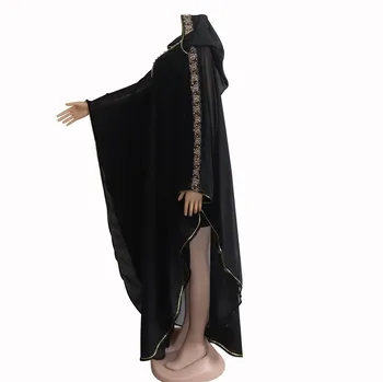 2 Ks Súpravy Turecko Abaya Moslimské Oblečenie Žien Šifón S Kapucňou Marocký Kaftan Večerných Šiat, Pakistan Islamský Hidžáb Vestidos