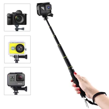 2020 Hot Predaj Selfie Stick Rozšíriteľný Skladací Vreckový Fotoaparát Držiak Držiak Monopod Pre GoPro 5/6 DJI Akčné Kamery