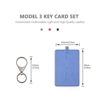 Nové Kožené Kľúč Držiteľa Karty Chránič Tlačidlo Krytu Reťaze Pre Tesla Model 3 Kľúča Držiteľa Karty Príslušenstvo