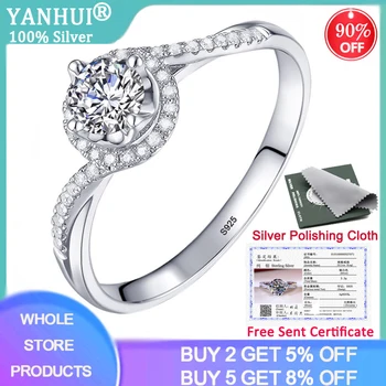 S Certifikát Vintage Promise Ring, Soňa Diamond 925 Sterling Silver Zapojenie Snubné Prstene Pre Ženy Darček Šperky XEY071