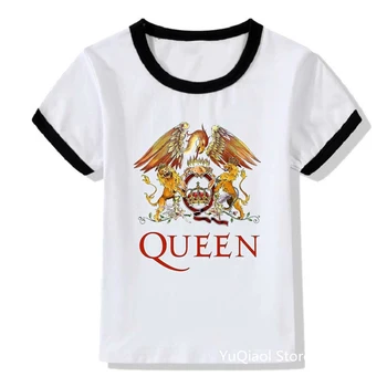Detské' T Shirt Dieťa vintage Freddie Mercury tee Hip hop, rock T-shirt Kráľovná kapela vzor Deti Top Tee chlapci dievčatá oblečenie