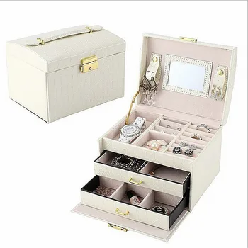 Európska Princezná Multi-Layer Šperky Box Kórejský Drevené Šperky Úložný Box Darčekovej Krabičke So Zámkom Strane Zlaté A Strieborné Šperky, Box