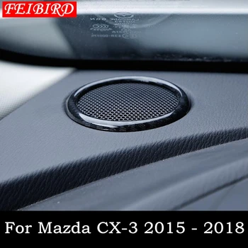 Interiér Pre Mazda CX-3 CX3 2016 2017 2018 Tabuli Stereofónny Reproduktor Krúžok Kryt Výbava Auta Matný Uhlíkových Vlákien Červená