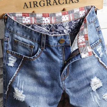 AIRGRACIAS Mens Šortky Roztrhlo Otvor Džínsy Značky Oblečenie Bavlnené Krátke Priedušná Denim Šortky Mužov Nové Módne Bermudy Homme