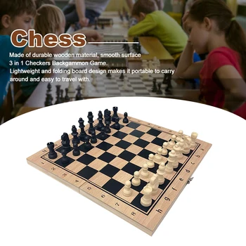 Drevené Skladacie Šach tiež splstené hracej Interiéru pre Skladovanie Dospelých, Deti, Začiatočníkov Dar Rodine Hra Šach Doska