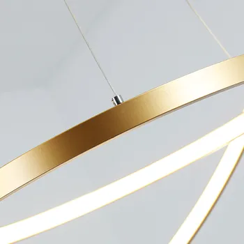 Prívesok Svetlá LED Kruhu Krúžky Akryl hliníkové Závesné Lampy Moderné Svietidlá Pre Jedáleň, Obývacia Izba Dekorácie