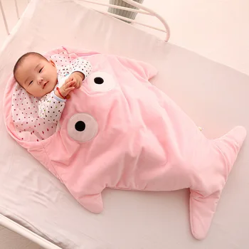 Dieťa Spací vak novorodenca bavlna obálky pre zimné Shark Sleepsacks dieťa cartoon deka nové narodený Spánku tašky pre 0~12 mesiacov