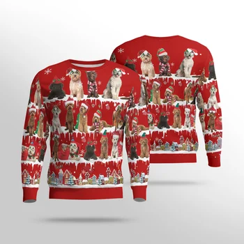 Pit Bull Teriér 3d Vytlačené Ženy, Pre Mužov, Vtipné Vianočné Svetre Mikiny Jeseň Zábavné Harajuku Streetwear Pulóver