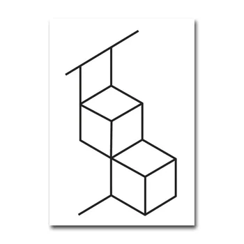 Maliarske plátno Minimalizmus Geometrické Útvary Abecedy obrázok Plagátu Čierne a Biele Tapety Výzdoba Domov Tlač Remesiel Obrázky