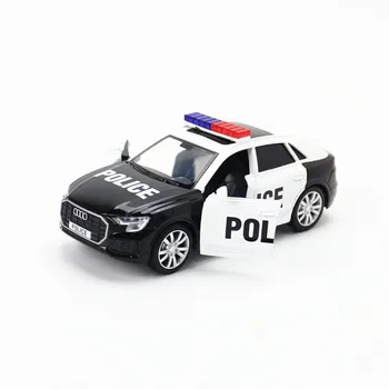 1:36 Rozsahu Audi Q8 SUV Šport Polícia JACKIEKIM Diecast Model Hračka Auto Vytiahnuť Späť Dvere Openable/Vzdelávacie Kolekcie Darček Pre Dieťa