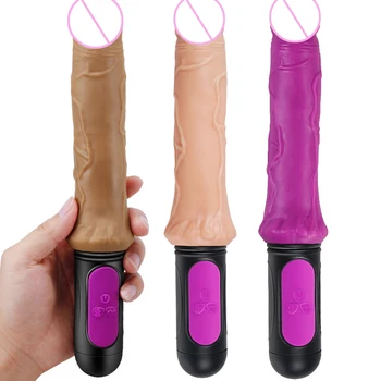 Kúrenie Realistické Dildo Vibrátor pre Ženy ohýbať Mäkké Umelý penis, Dildo Sexuálne hračky pre Dospelých produkty Pošvy, konečníka Masturbator