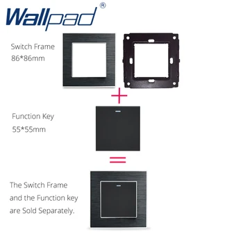 Wallpad S6 DIY Triple 3 Spôsob Black Panel Kartáčovaný PC Pre nástenný Spínač Zásuvky Imitujúcich Hliníkový plech Zadarmo Zmes, 258*86mm