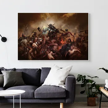 HD Hra Diablo IV olejomaľba na Plátne Plagáty a Vytlačí Cuadros Wall Art Obrázky Pre Hráčov Izba Dekor
