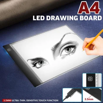 A4 Svetla LED Pásik LED rysovaciu Dosku Kópiu Pad Umelec Svetlo Tabuľka Sledovanie rysovaciu Dosku Pad Diamond Maľovanie Výšivky Nástroje