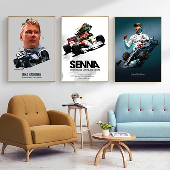 Ayrton Senna Ferraris F1 Mclaren Lewis Hamilton Formula1 Plagáty A Vytlačí 2020 Pretekárske Auto Wall Art Plátno Domov Obývacia Izba Dekor
