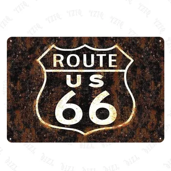 【YZFQ] vyzýva Historic Route 66 Tin Kovové Prihlásiť Doska, Kov Vintage Stenu Pub, Kaviareň Garáž Home Art Shop čerpacie Stanice Dekor DU-5144A