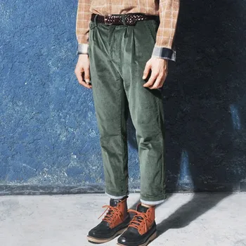 Vintage Jeseň Mens Novej Menčester Ceruzkou Nohavice Bežné Streetwear Členok Dĺžka Nohavice Muž Harajuku Cargo Nohavice Pantalone Hombre