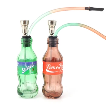 Prenosný Mini Hookah Shisha Sklenené Fľaše Vodné Fajky Fajky Kovové Trubice S Filtrom Fajčenie Dary