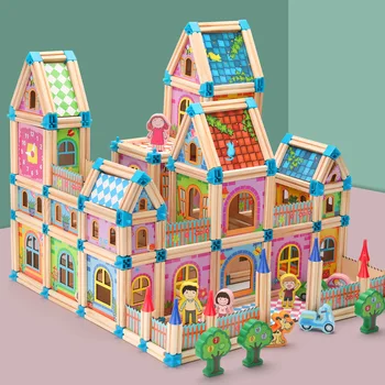 Doll House Miniatúrne DIY domček pre bábiky S Bábika Drevený Dom 128pcs /268pcs Hračky Pre Deti, Darčeky Dovolenku Krát