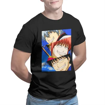 Muži GinTama Yorozuya Sakata Katsura Amanto Anime T-Shirts Zábavné Topy Pohode Čistej Bavlny Tees Harajuku Tričko