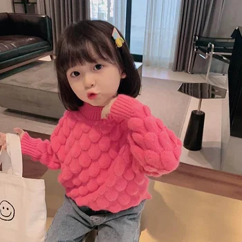 Detský sveter dievčatá jeseň a v zime nový kórejský štýl malé a stredné detské oblečenie zabezpečovacie dieťa hrubé sweate