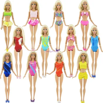 Lot 10 Sád Módne Plavky Leto, Pláž, Kúpanie Plavky, Bikiny, Doplnky, Oblečenie pre Barbie Bábika Baby Girl vianočné Hračky
