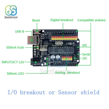 Pre Arduino UNO PLUS R3 Senzor, I/O Shield Atmega328P Atmega16U2 Rozšírenie Multifunkčného Microcontroller Development Board