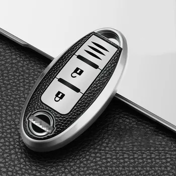TPU Kľúča Vozidla Kryt Pre Nissan Sentra Murano 350Z 370Z Pathfinder Keychain Kožené Vzor Inteligentné Diaľkové Ovládanie Fob Chránič Prípade