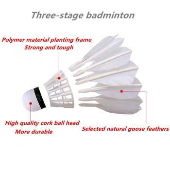 DHS TR412 Badminton vysokú tri etapy na husacie pierko kyvadlová doprava perie passarinho kyvadlová kohút peteca volant oblaku loptu