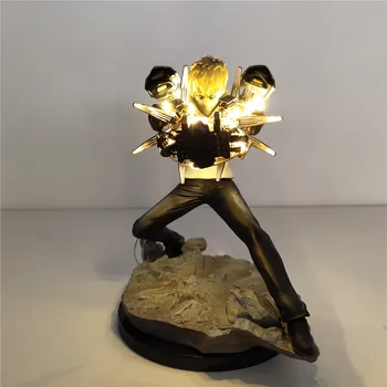 Jeden Úder Muž Lampara Led Lampa Hračky Genos Delá Anime DIY Nočné Svetlo Bábika 3D Genos Obrázok Osvetlenie Model Darček LED Stolná Lampa