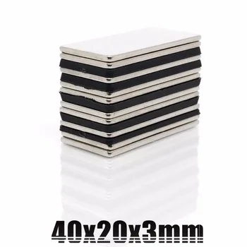 5 ks 40*20*3 Super Silné Silné Väčšinu Malý Blok NdFeB Neodýmu Disk Magnety Dia 40 mm x 20 mm x 3 mm N35 Vzácnych Zemín NdFeB