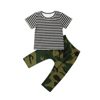 Dieťa Novorodenca Chlapec Dievča Camo T-shirt Top+Kamufláž, Nohavice, Oblečenie, Oblečenie