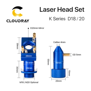 Cloudray K Série Blue Golden CO2 Laser Head Set s Objektívom Zrkadlo do roku 2030, 4060 K40 Laserové Rytie Stroj na Rezanie