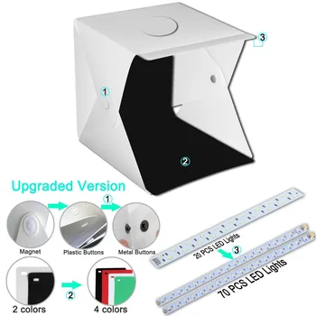 40*40 cm Dual LED Panely Skladacie Lightbox Prenosné LED Light Box Stola Streľba Skladací Stan Led Štúdio Box Photobox