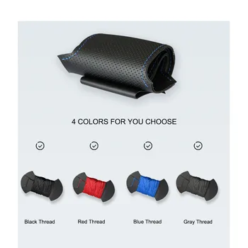 Ručne šité DIY Black PU Umelej Kože Volante Vozidla Kryt pre Infiniti Q50 QX50